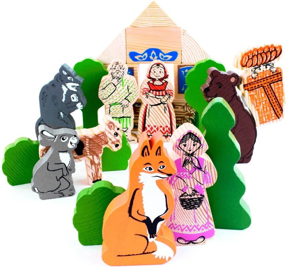 Wooden Play Set Alyonushka Tales, 24 pieces
