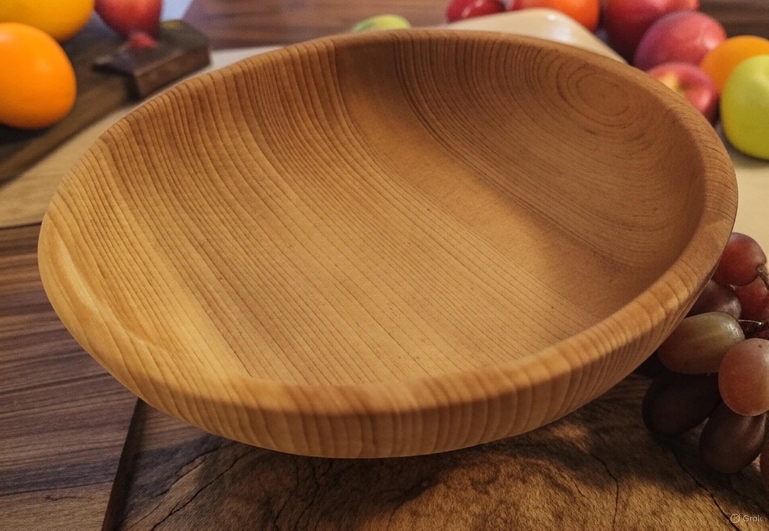 Handcrafted wooden bowl made from Siberian fir wood for kitchen decor and serving
