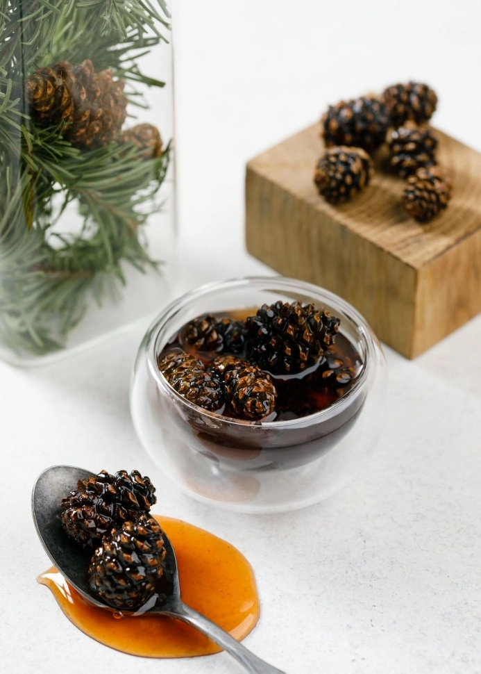 Siberian pine cone jam and pantry preserves