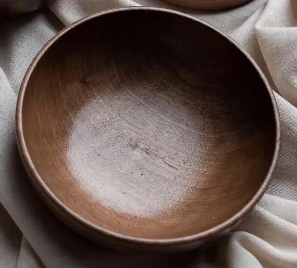 Handmade solid walnut wooden bowl, 15 cm
