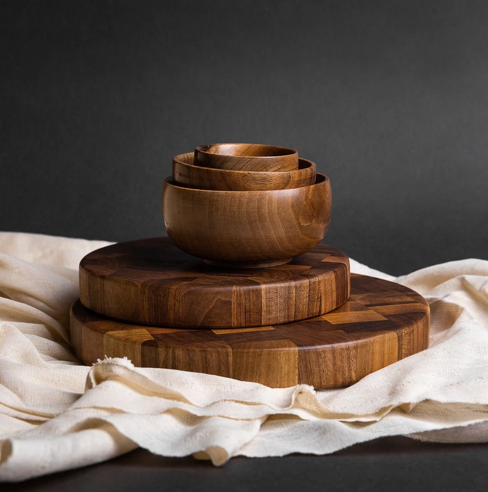 Handmade Solid Walnut Wooden Bowl – 15 cm